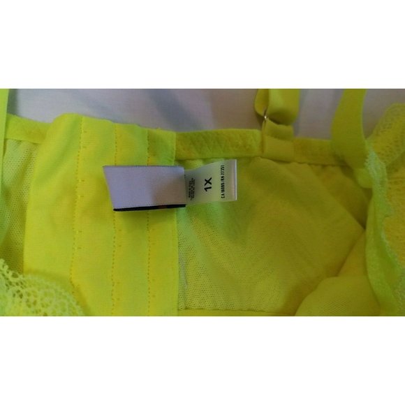 Cosabella x Eloquii Ferrara Sz. 1X Neon Wire-Free Lace Bustier Bra Limelight NWT - Picture 3 of 4